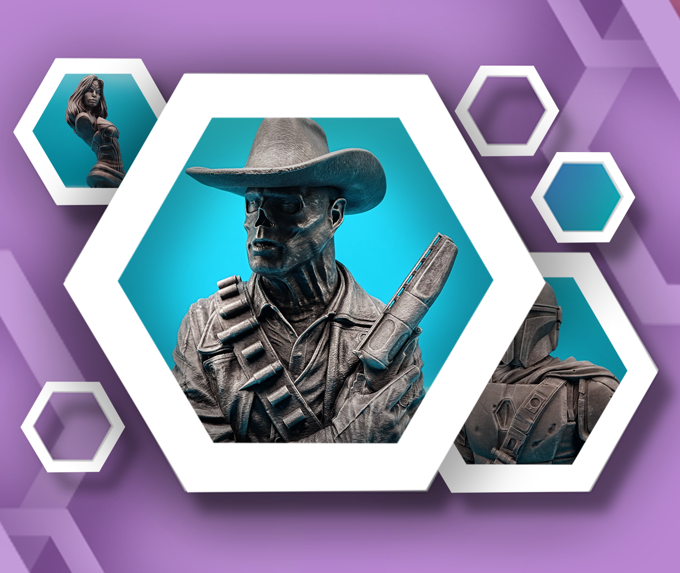 3D-Printed Decorative Character Busts Collections image of character bust collage