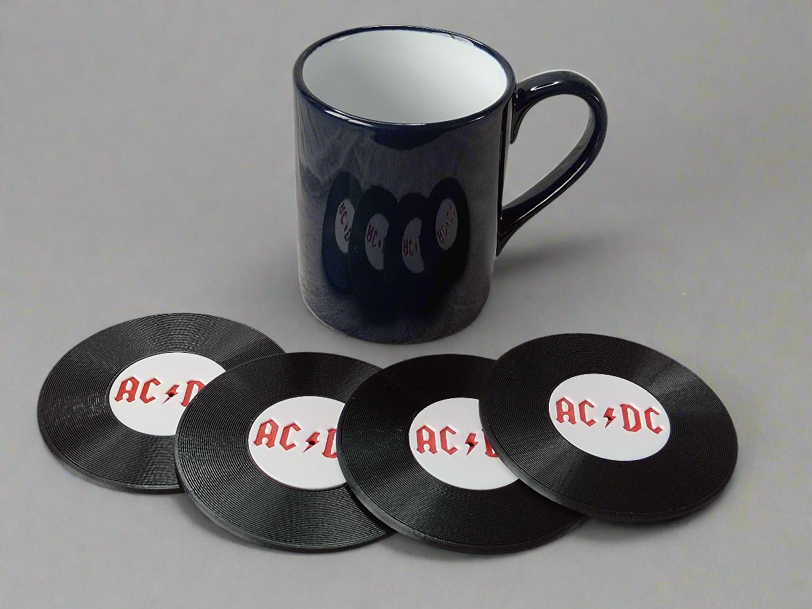 Record Coaster inspired by ACDC - Fillywinkel
