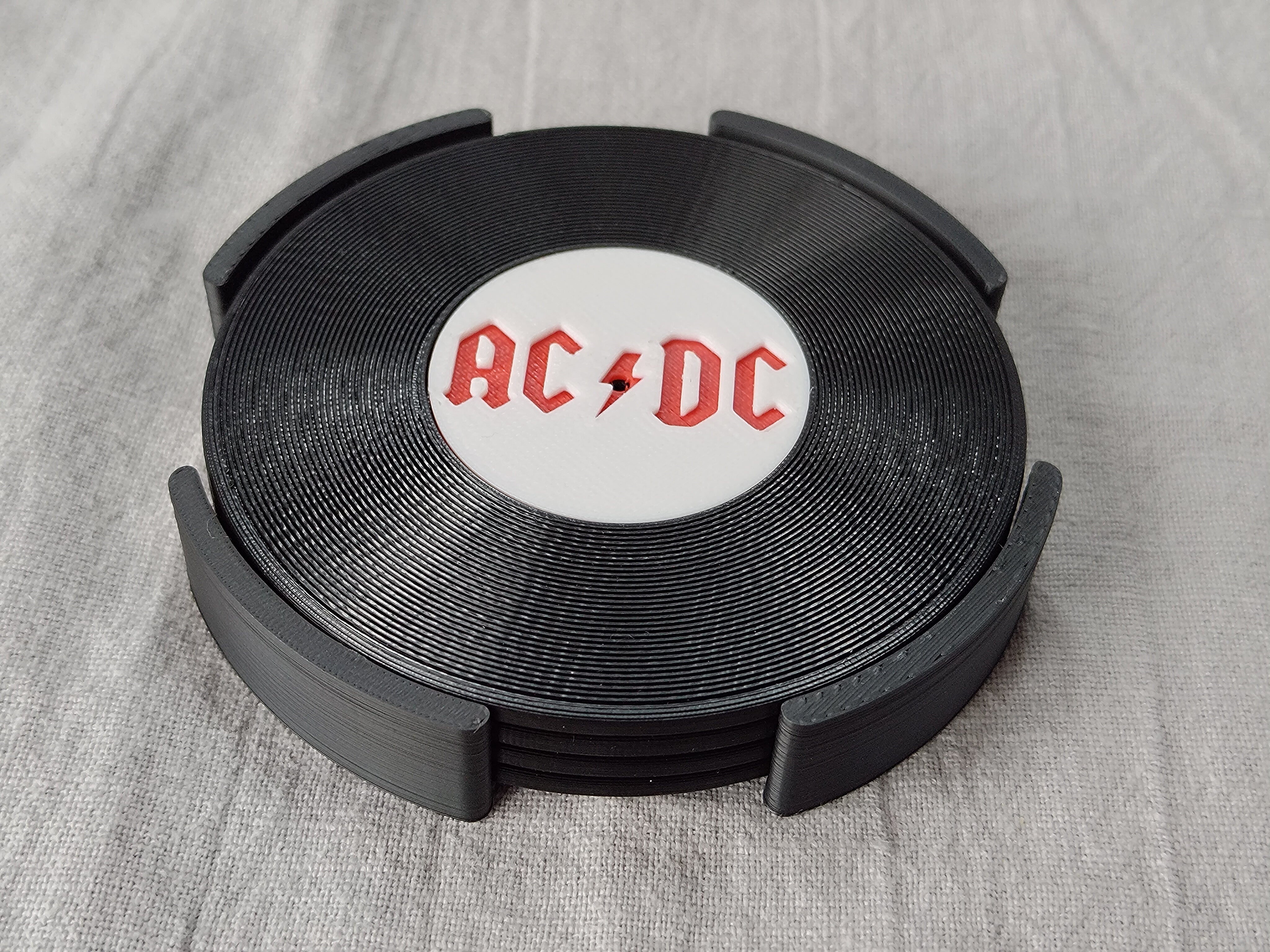 Record Coaster inspired by ACDC - Fillywinkel