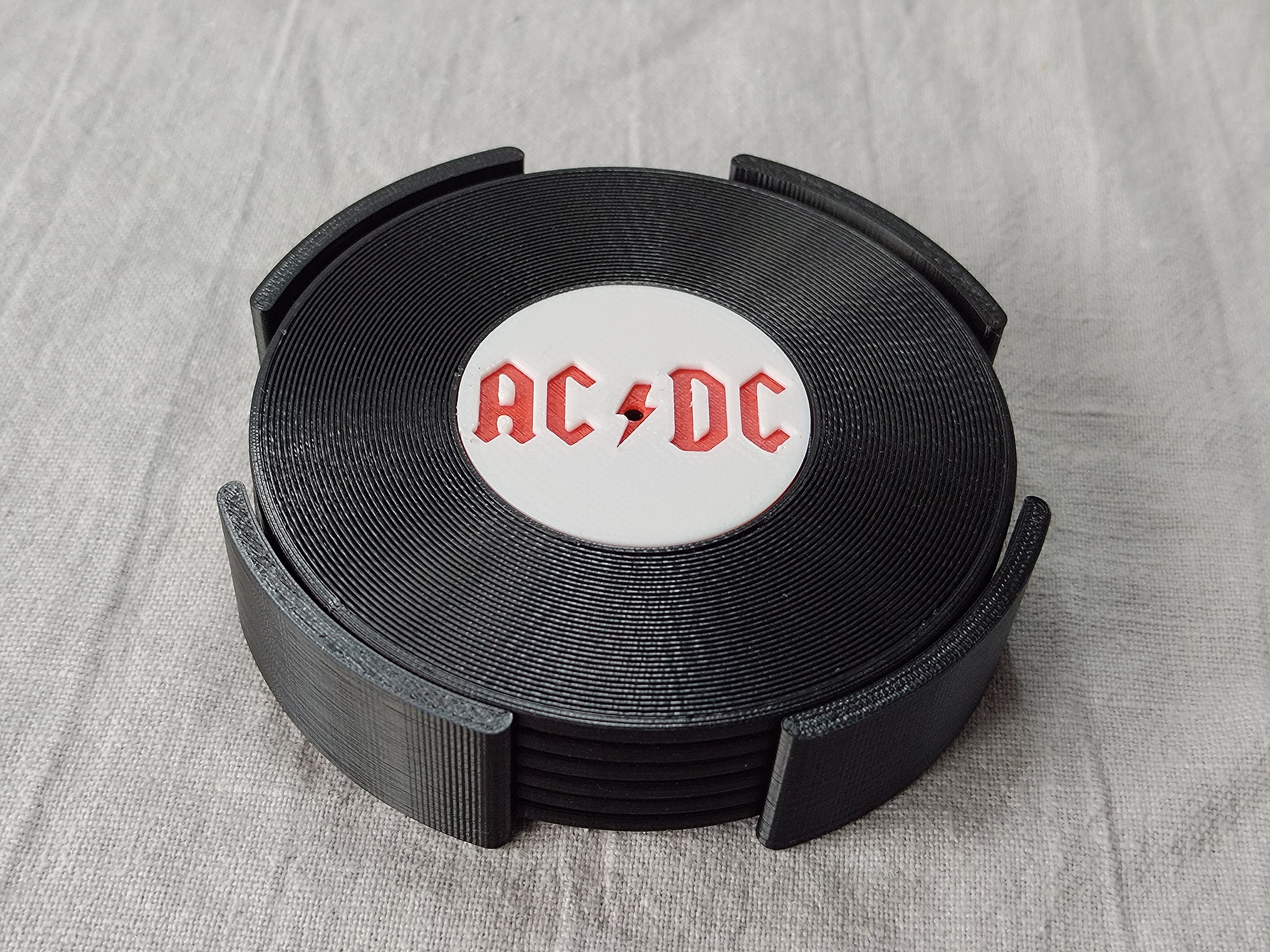 Record Coaster inspired by ACDC - Fillywinkel