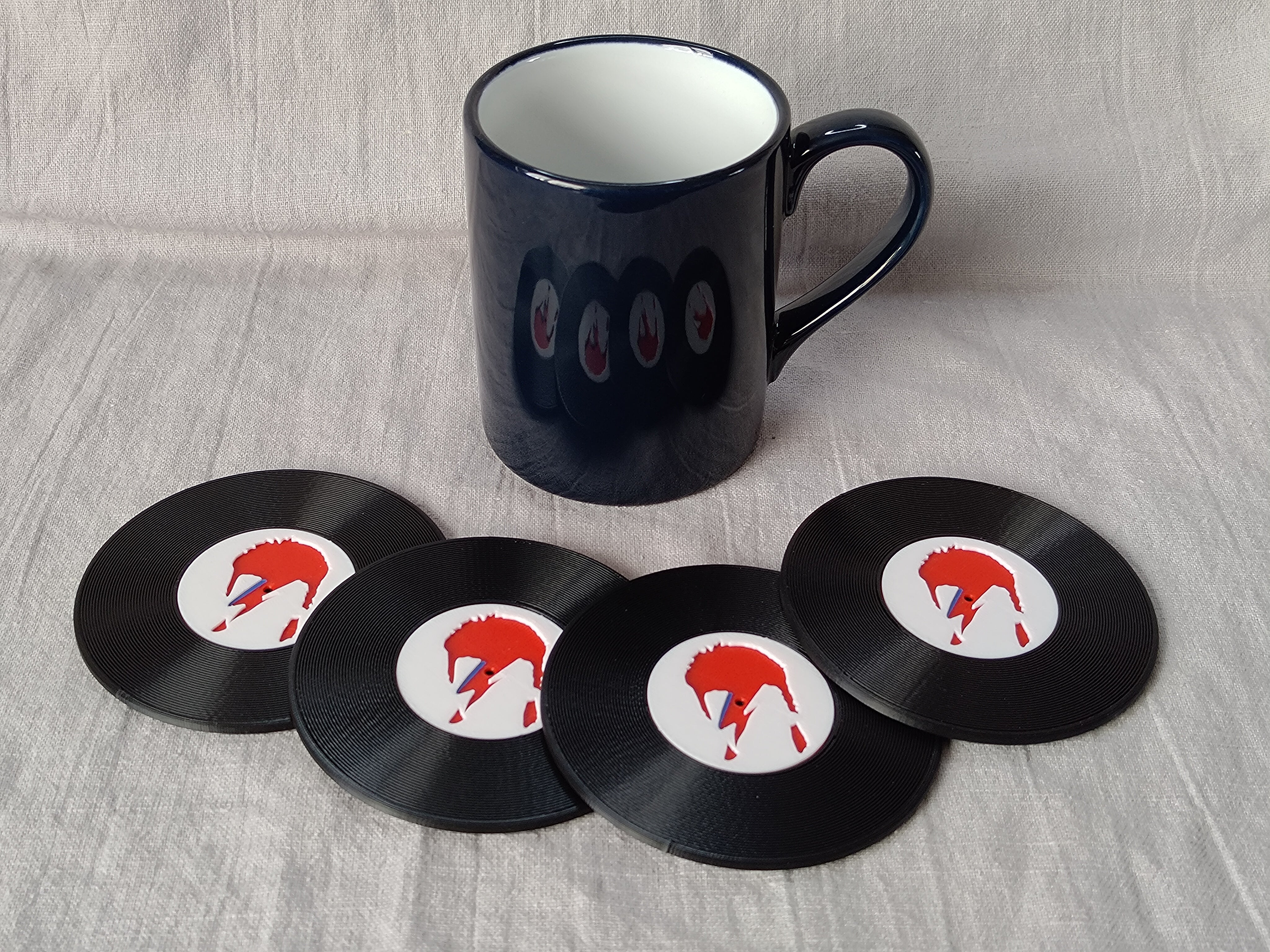 Record Coaster inspired by David Bowie - Fillywinkel