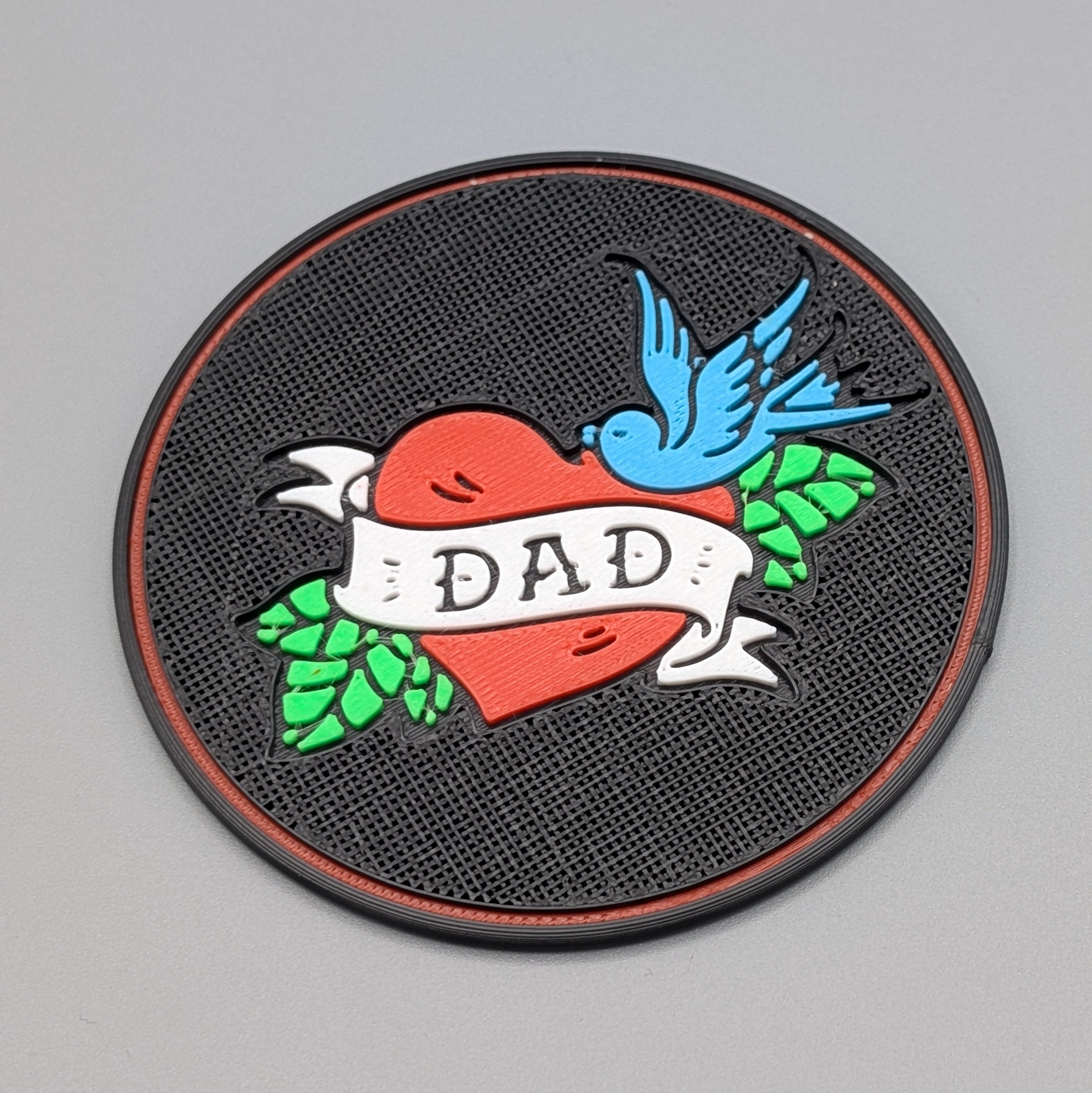 Single Drinks Coaster Tattoo Style Dad - Fillywinkel