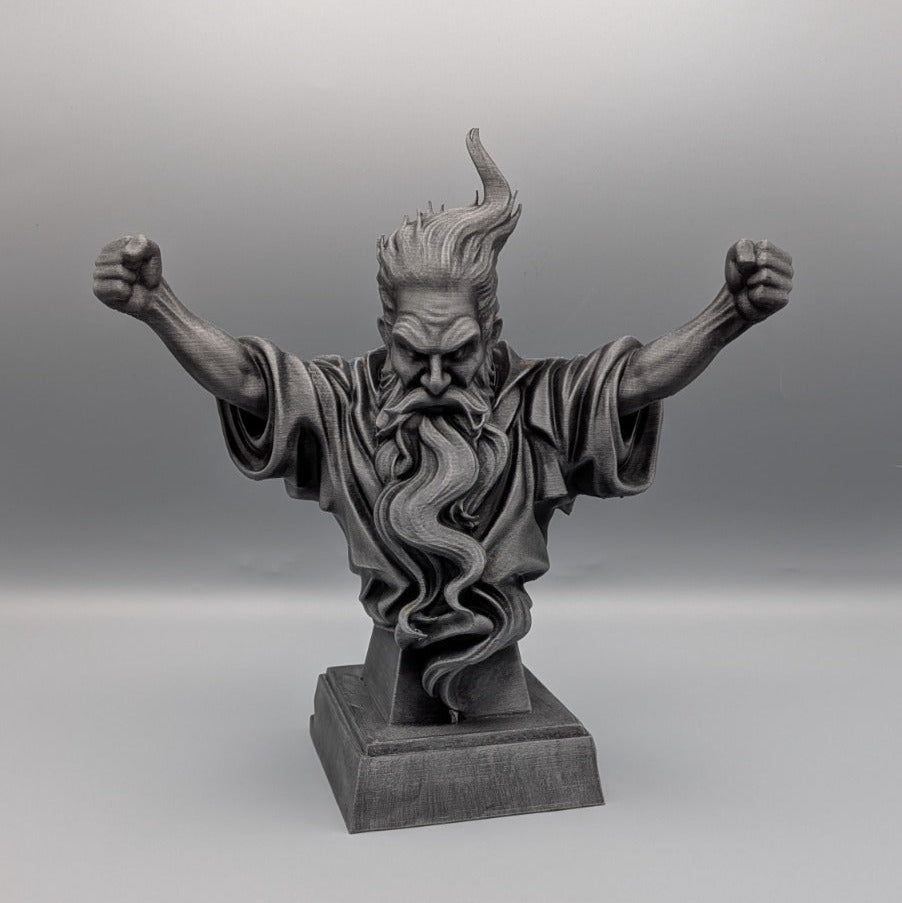 Wizard Bust front view gabber statue inspired by 90s rave culture