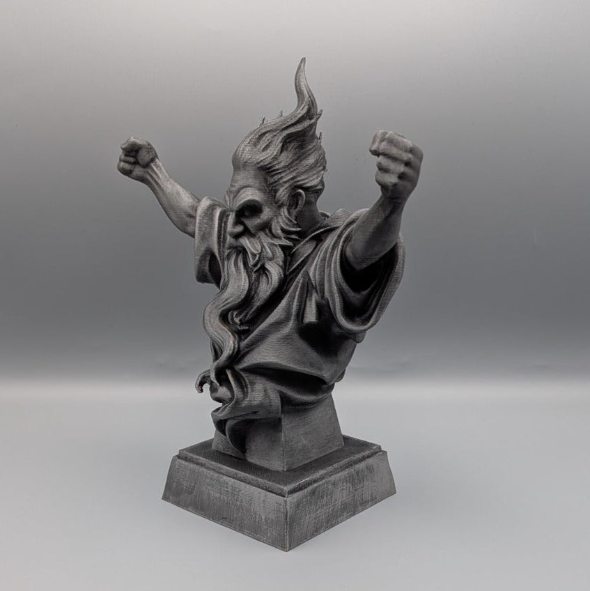 Wizard Bust left side view fantasy gabber decor sculpture