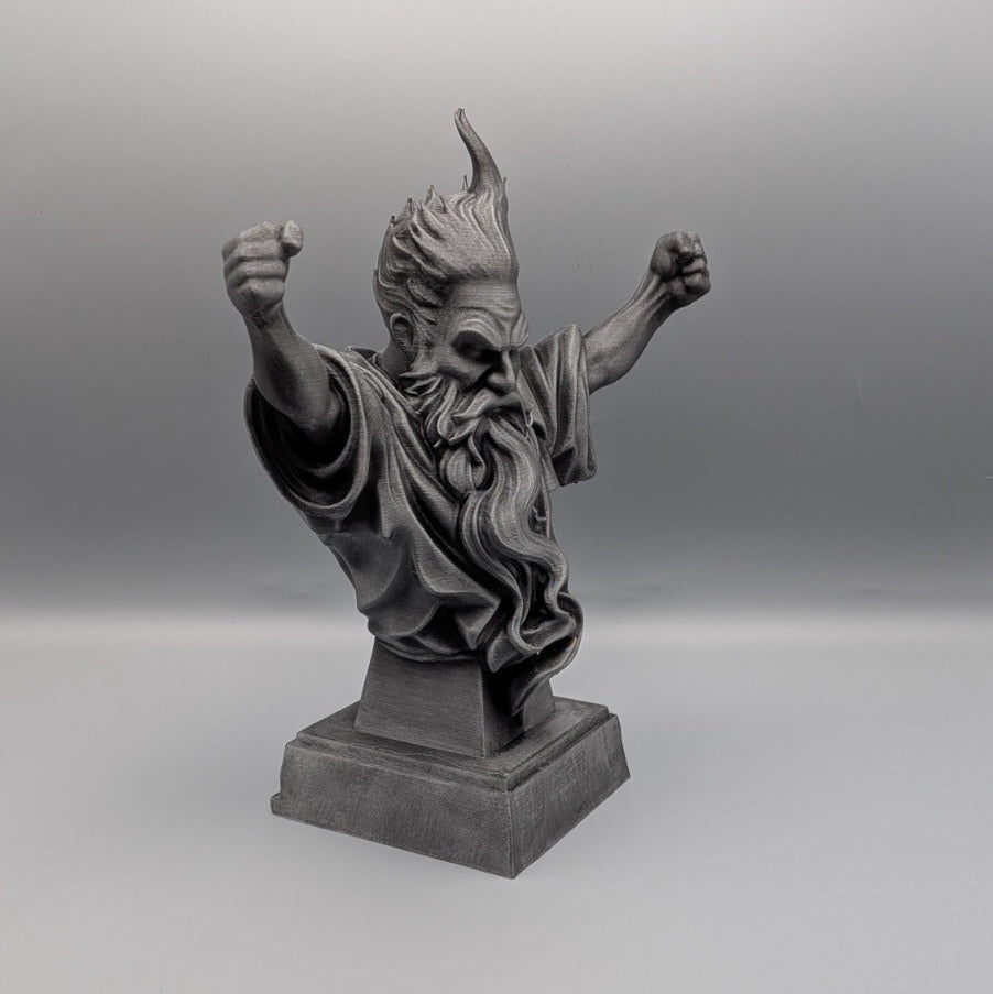 Wizard Bust right side view hardcore rave display statue