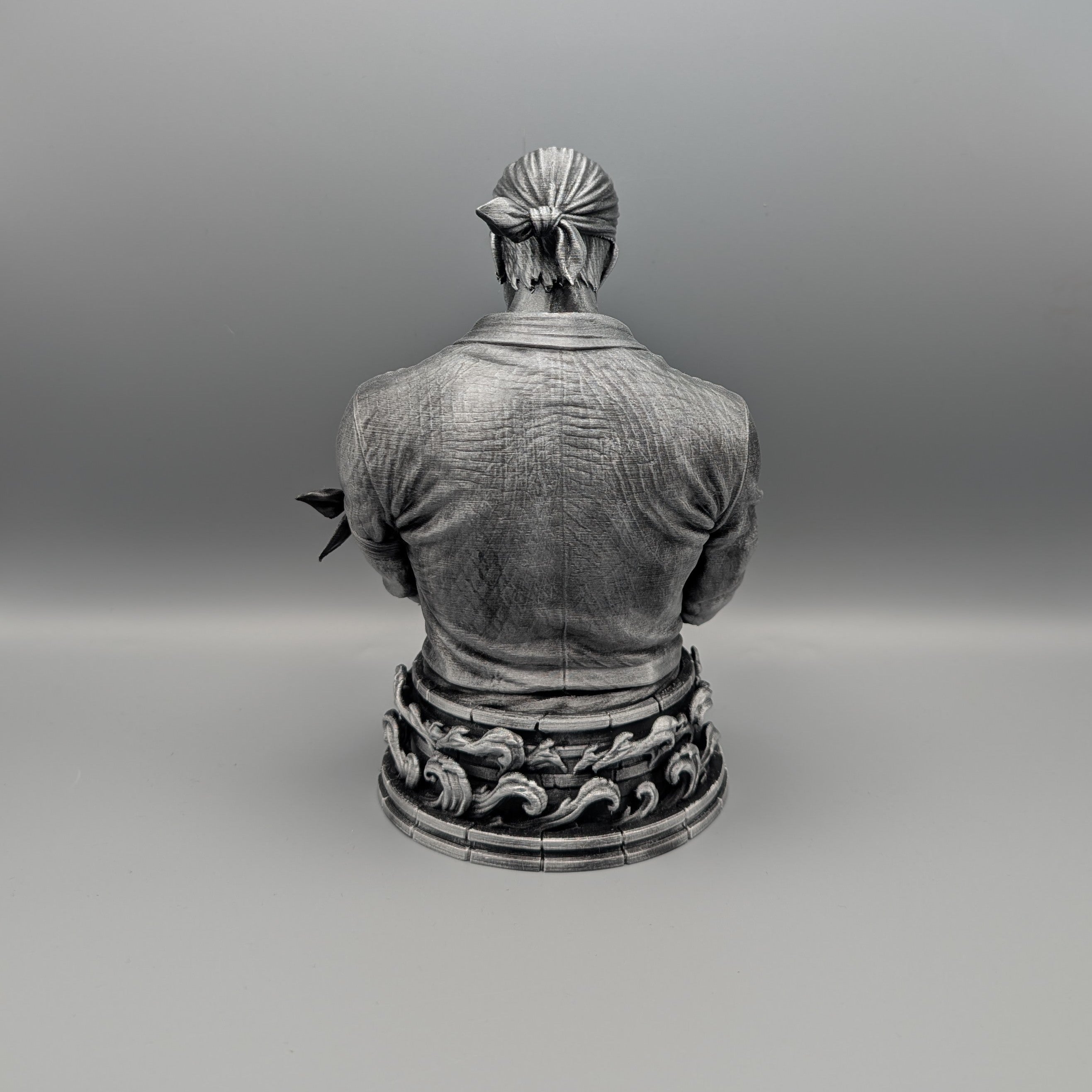 Roronoa Zoro anime bust rear view with detailed bandana and robe