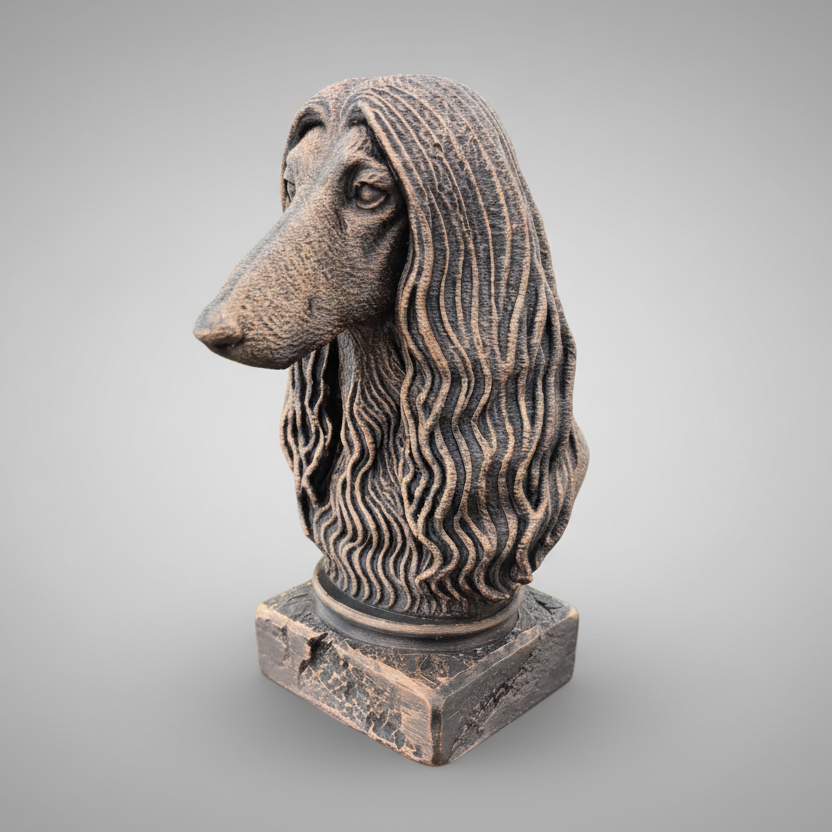 3D Printed Afghan Hound bust
