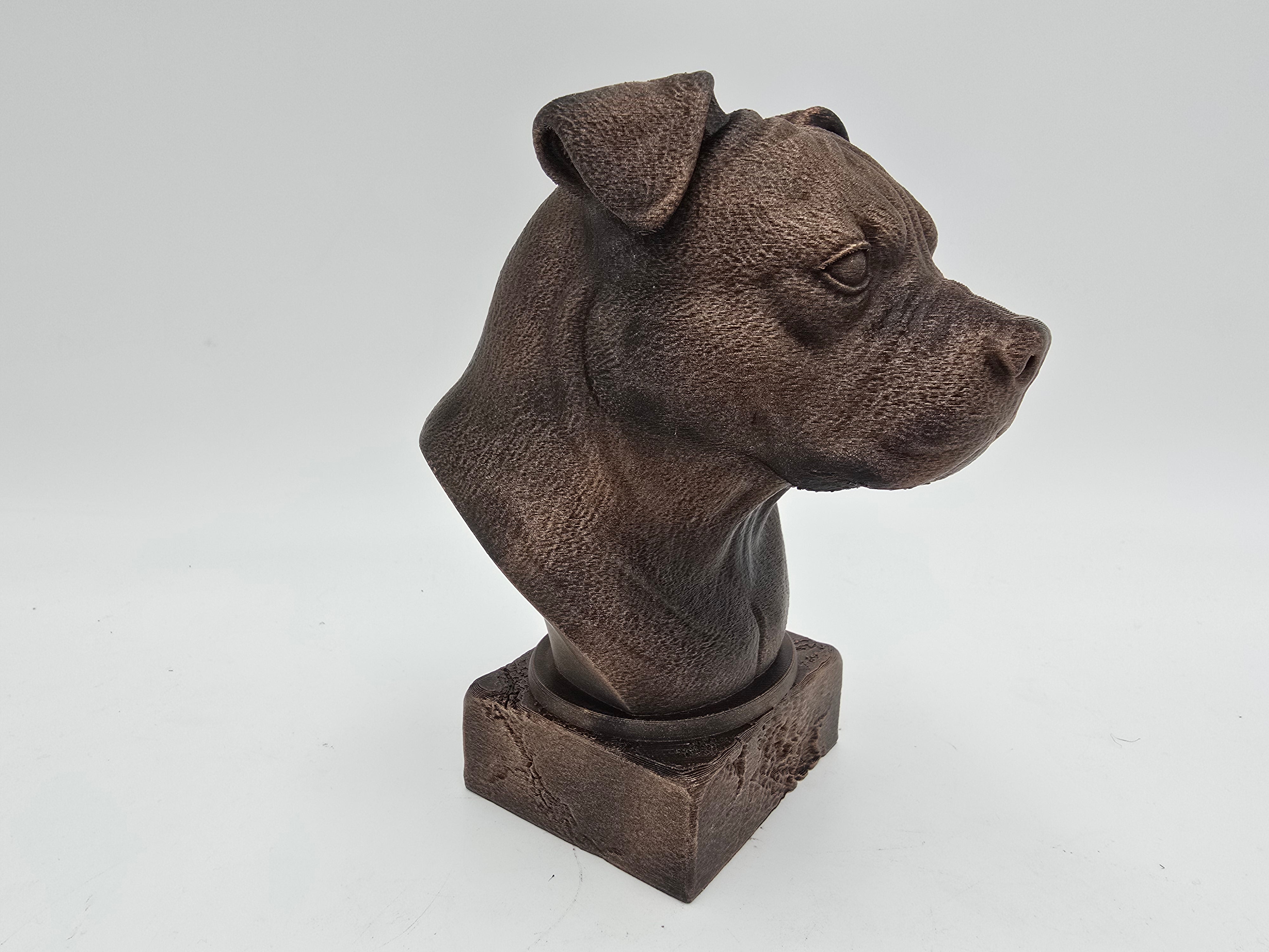 American Bully dog sculpture made from PLA