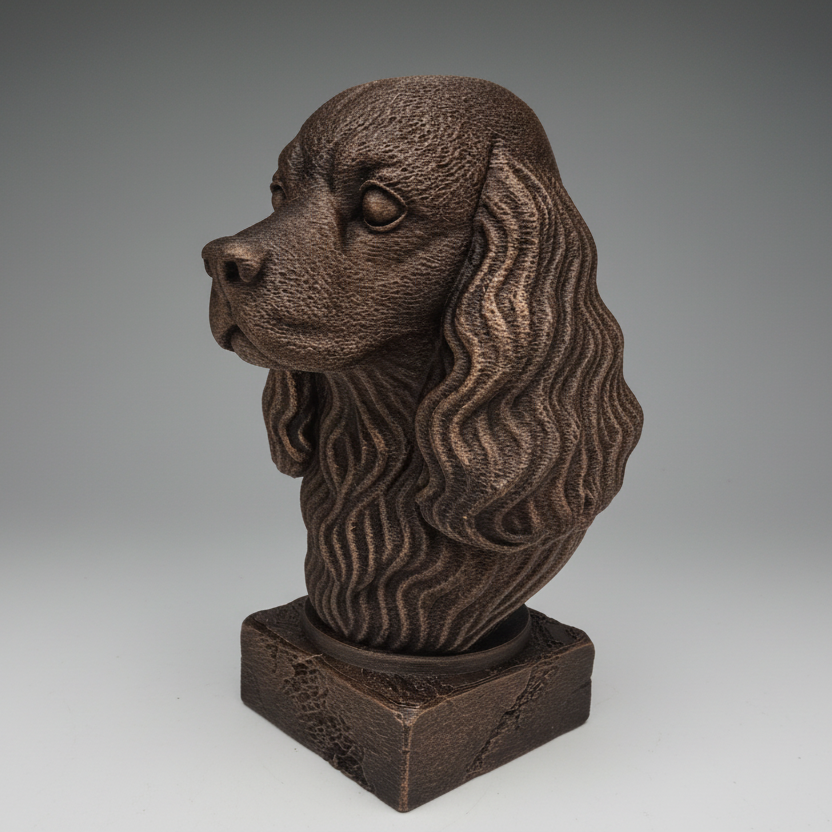 3D printed American Cocker Spaniel bust