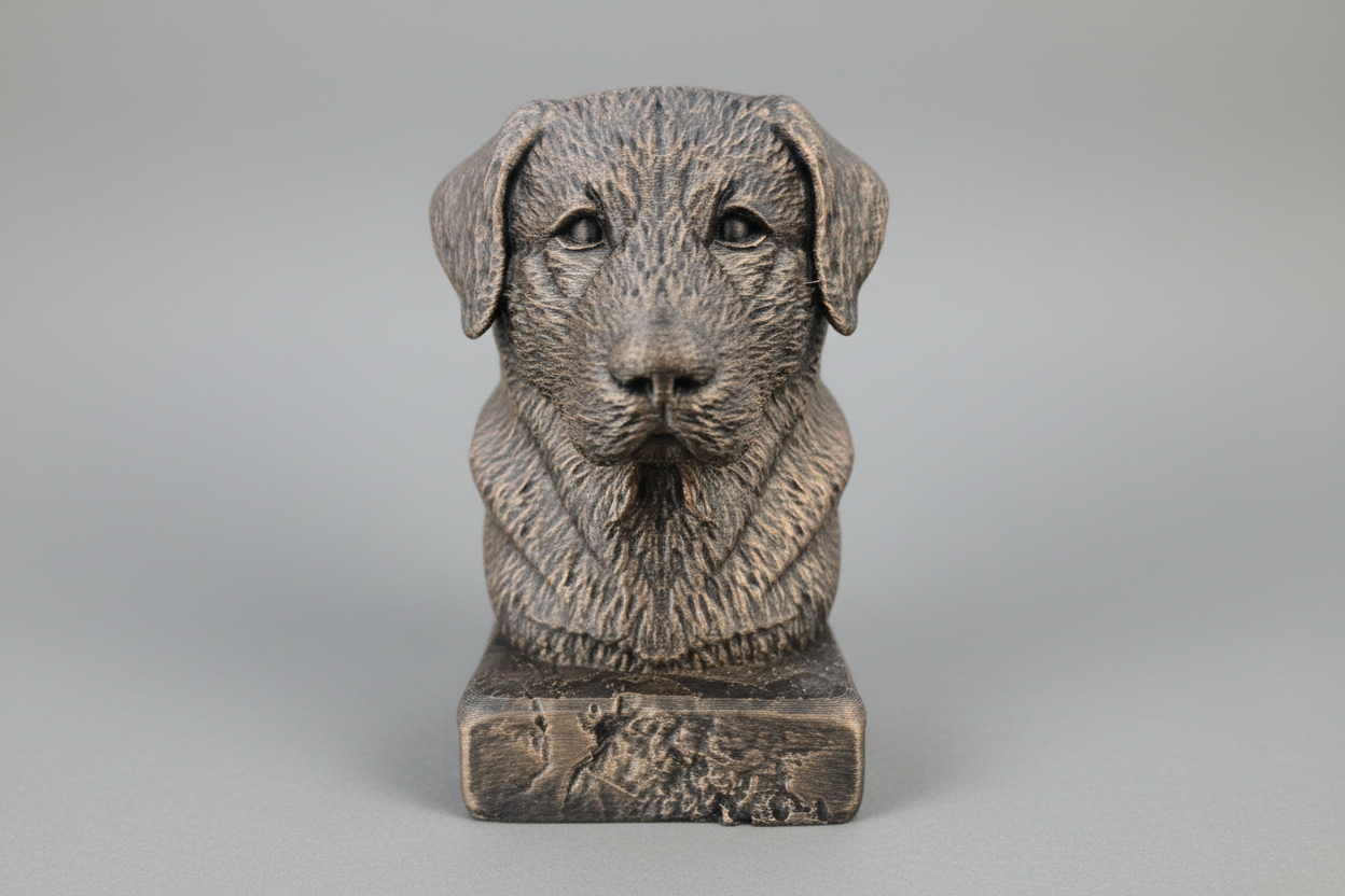 Anatolian Shepherd bust sculpture front view dog statue