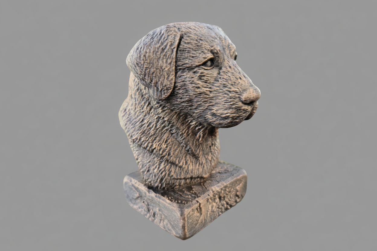 Anatolian Shepherd bust sculpture side view realistic dog figurine