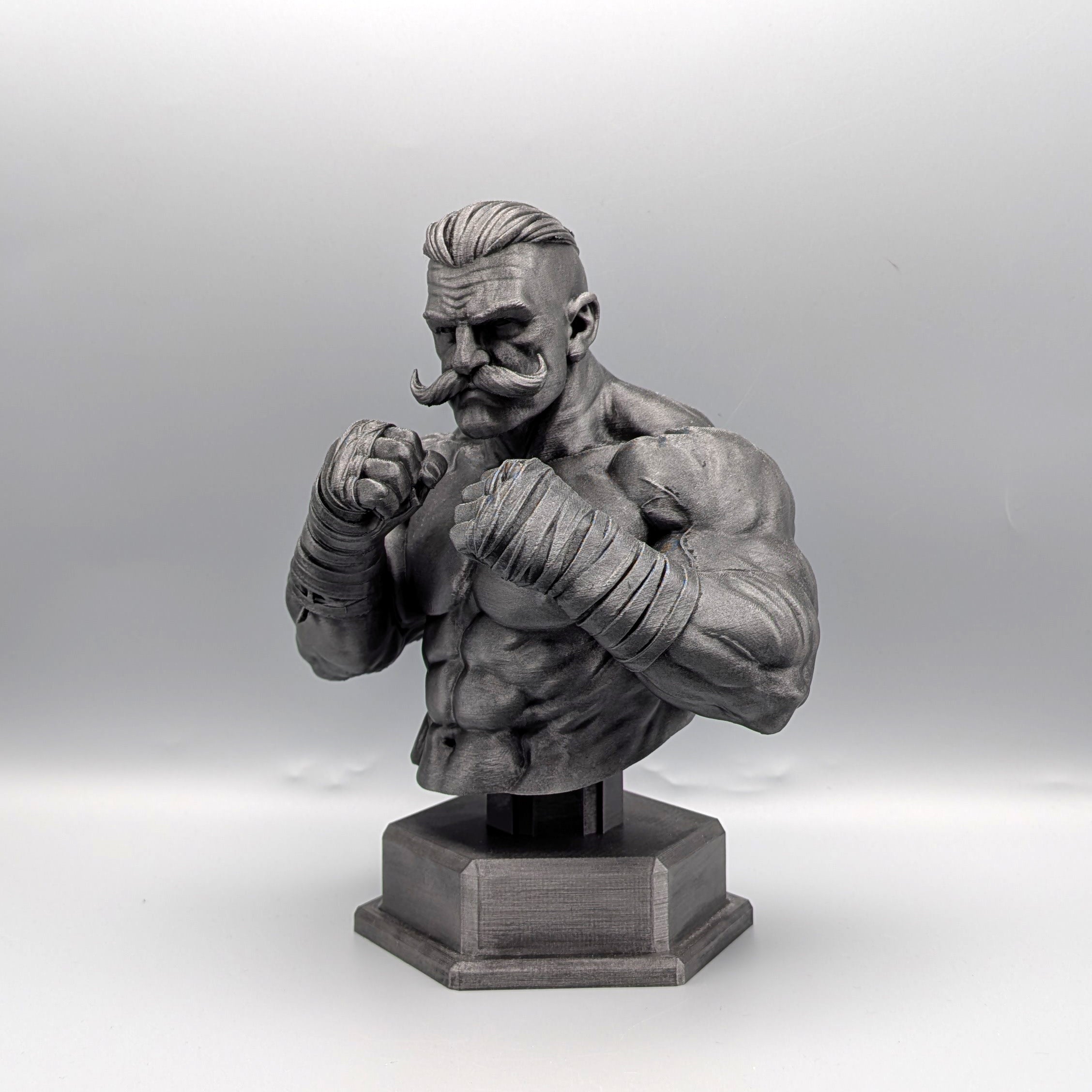 Pugilist boxer bust side view vintage fighter sculpture