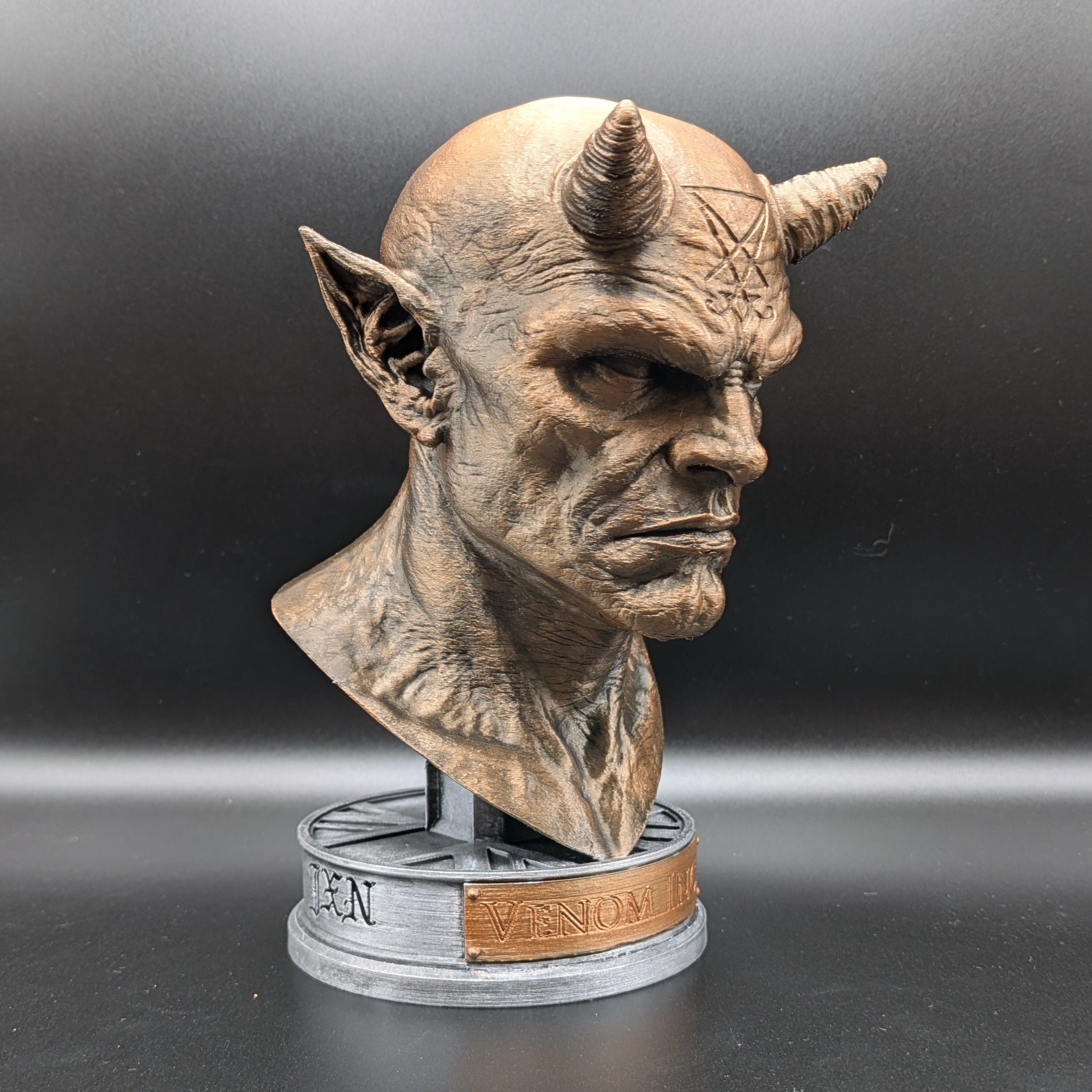 Official Venom Inc. Mascot Bust left front angle showing detailed sculpt